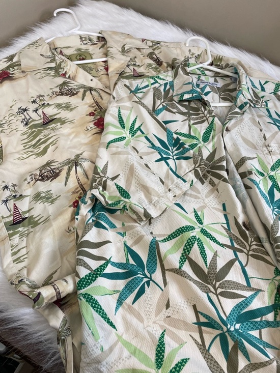 Tommy Bahama Other - Two Silk Hawaiian Shirts Tommy Bahama Joe Marlin Tropical Print Short Sleeve L